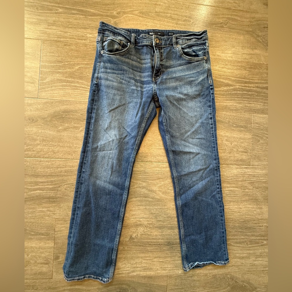 BKE Men's Blue Straight Jeans